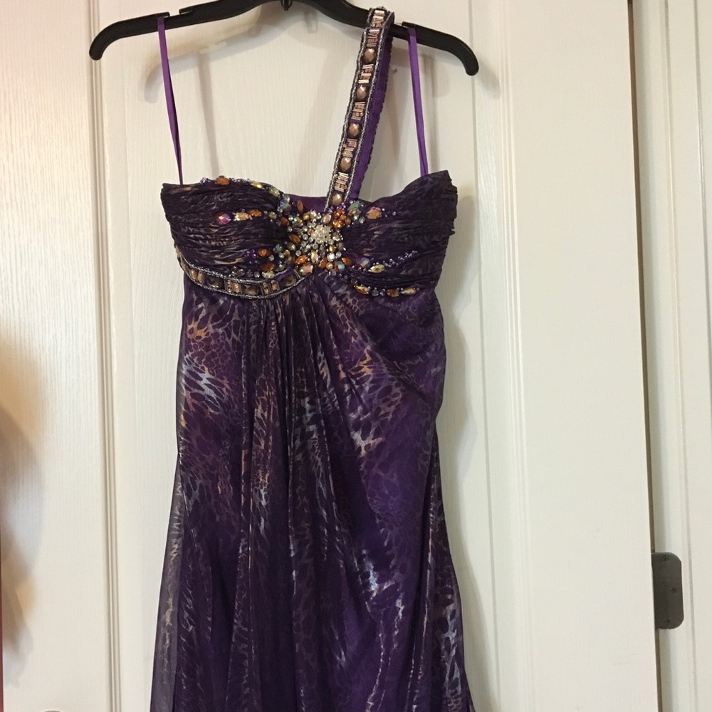 Purple Leopard Prom Dress